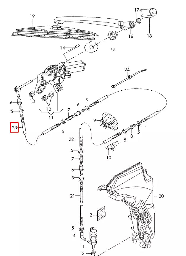 NEW AUDI Q3 8U WINDSHIELD WASHER HOSE 3.8X2.1 2D0955962 ORIGINAL