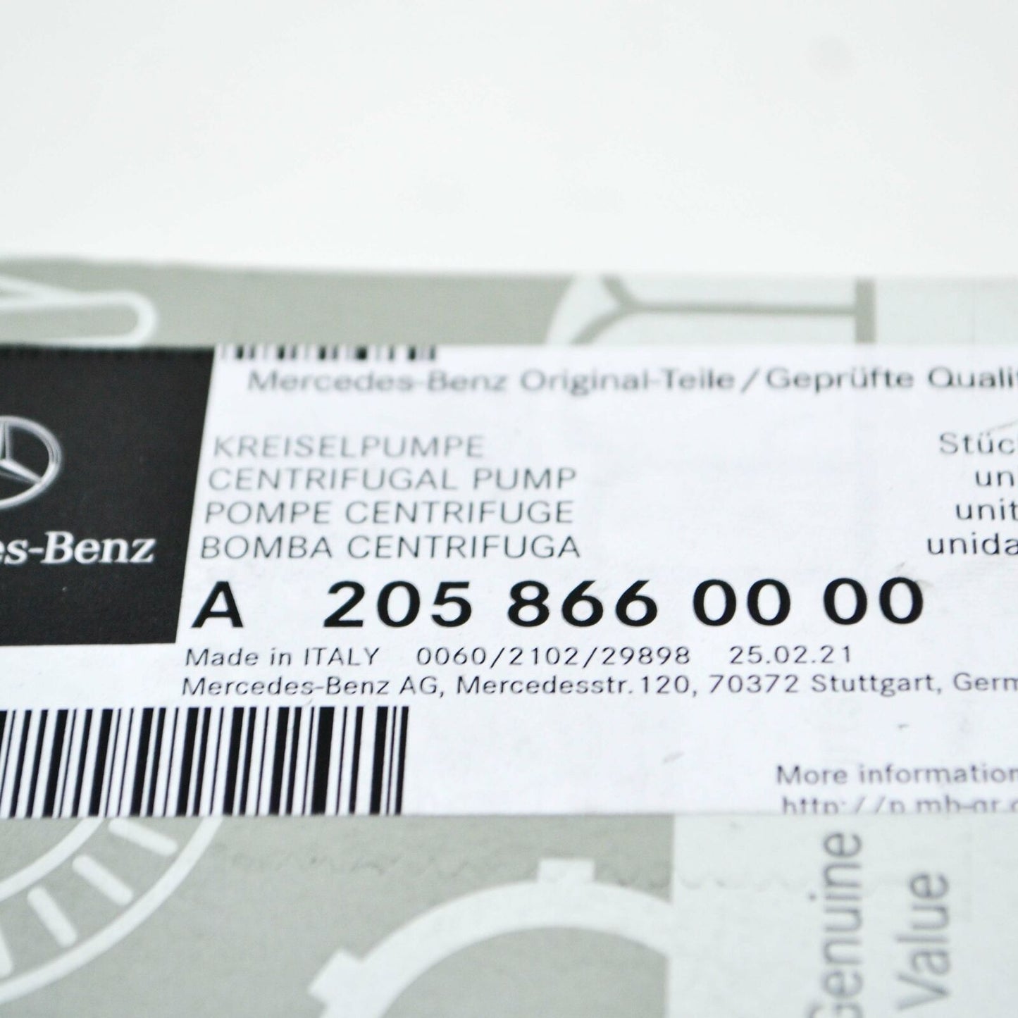 NEW MB C T-MODEL S205 WINDSHIELD WASHER PUMP MOTOR A2058660000 ORIGINAL