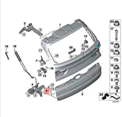 NEW BMW X5 F15 F85 M REAR TAILGATE LUGGAGE BOTTOM SUPPORT 51247371765 ORIGINAL