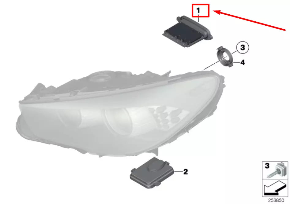 NEW BMW 5 F10 HEADLIGHT CONTROL UNIT 7355073 63117355073 ORIGINAL