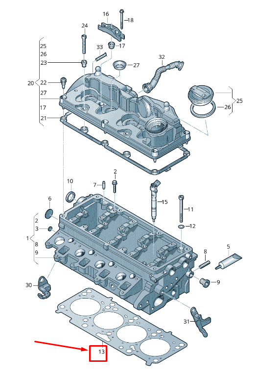 new vw golf vi 5k mk6 cylinder head gasket 03l103383bs original