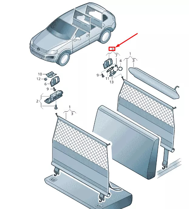 NEW VW TOUAREG 7P MK2 NET REAR LEFT LUG RETAINING BRACKET 7P6861781B82V