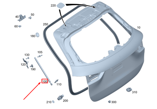 new mercedes-benz gla h247 right tailgate pneumatic spring a2479801064 original