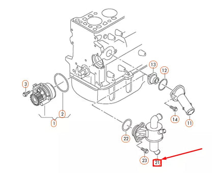 NEW AUDI A1 8X COOLANT REGULATOR HOUSING WITH THERMOSTAT 03L121111AE ORIGINAL