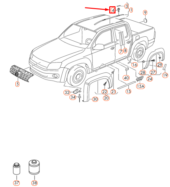 new volkswagen amarok roof panel blanking bolt wht006148 original