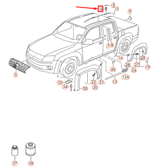 new volkswagen amarok roof panel blanking bolt wht006148 original