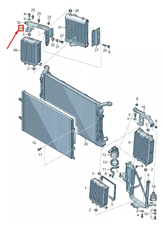NEW AUDI RS7 SPORTBACK 4G ADDITIONAL COOLANT RADIATOR BRACKET 4G0121264