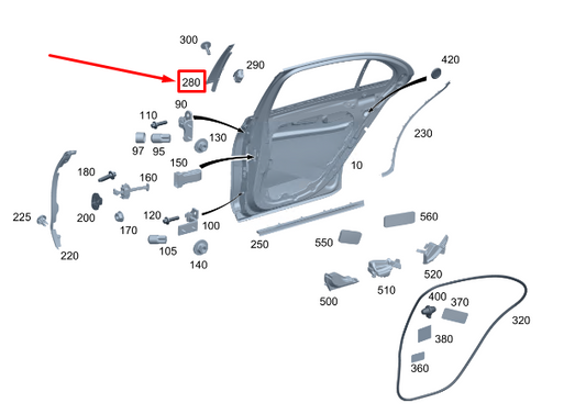 new mercedes-benz s w223 rear left outer b-pillar molding a2236903700 original