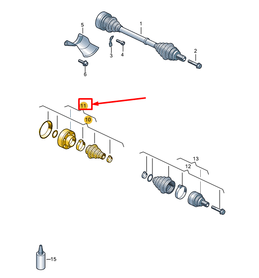 new audi a8 d5 inner cv joint kit 8w0598103a original