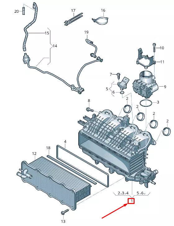 NEW AUDI A3 8V ENGINE INTAKE MANIFOLD 04E129709AM ORIGINAL