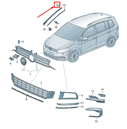 NEW VW TOURAN 5T LEFT WATER DEFLECTOR STRIP 5TA854327B5AP