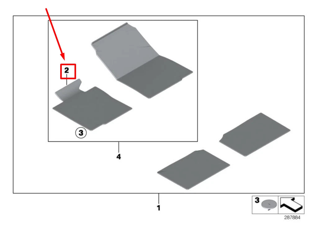 NEW BMW 1 CABRIO E88 FRONT LEFT FLOOR MAT 51477265437 7265437 ORIGINAL