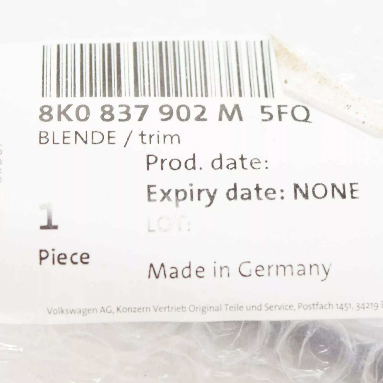 NEW AUDI A4 B8 FRONT RIGHT DOOR B PILLAR TRIM COVER 8K0837902M5FQ