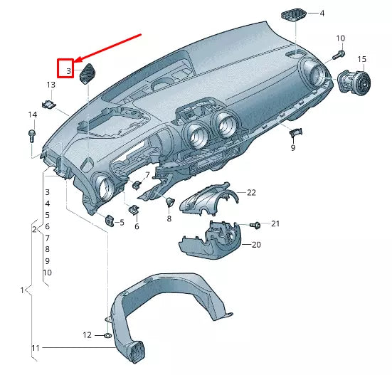 NEW AUDI Q2 GA LEFT DOOR WINDOW AIR VENT 81B8197936PS
