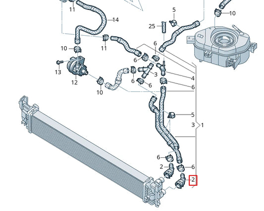 NEW VOLKSWAGEN LOAD UP QUICK ACTING COOLANT PIPE 5Q0122291S