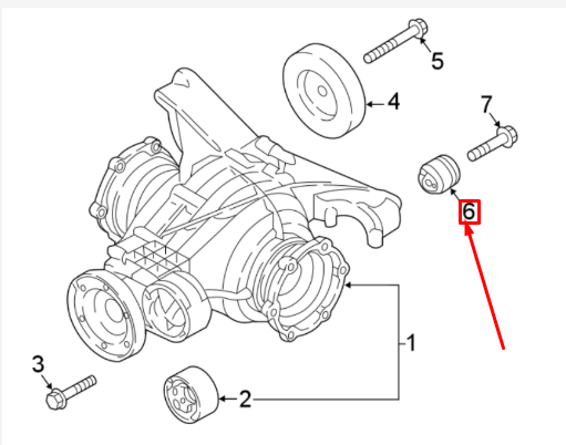 NEW AUDI Q7 4M REAR CARRIER MOUNT BUSHING 4M0599257R ORIGINAL