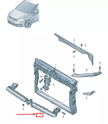 NEW VW TOURAN 5T FRONT CENTER GUIDE SECTION 5TA805705A