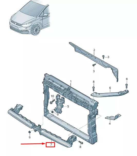 NEW VW TOURAN 5T FRONT CENTER GUIDE SECTION 5TA805705A
