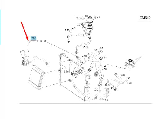 NEW MERCEDES-BENZ S W222 RETURN VENT BLEED LINE HOSE A2225014425 ORIGINAL