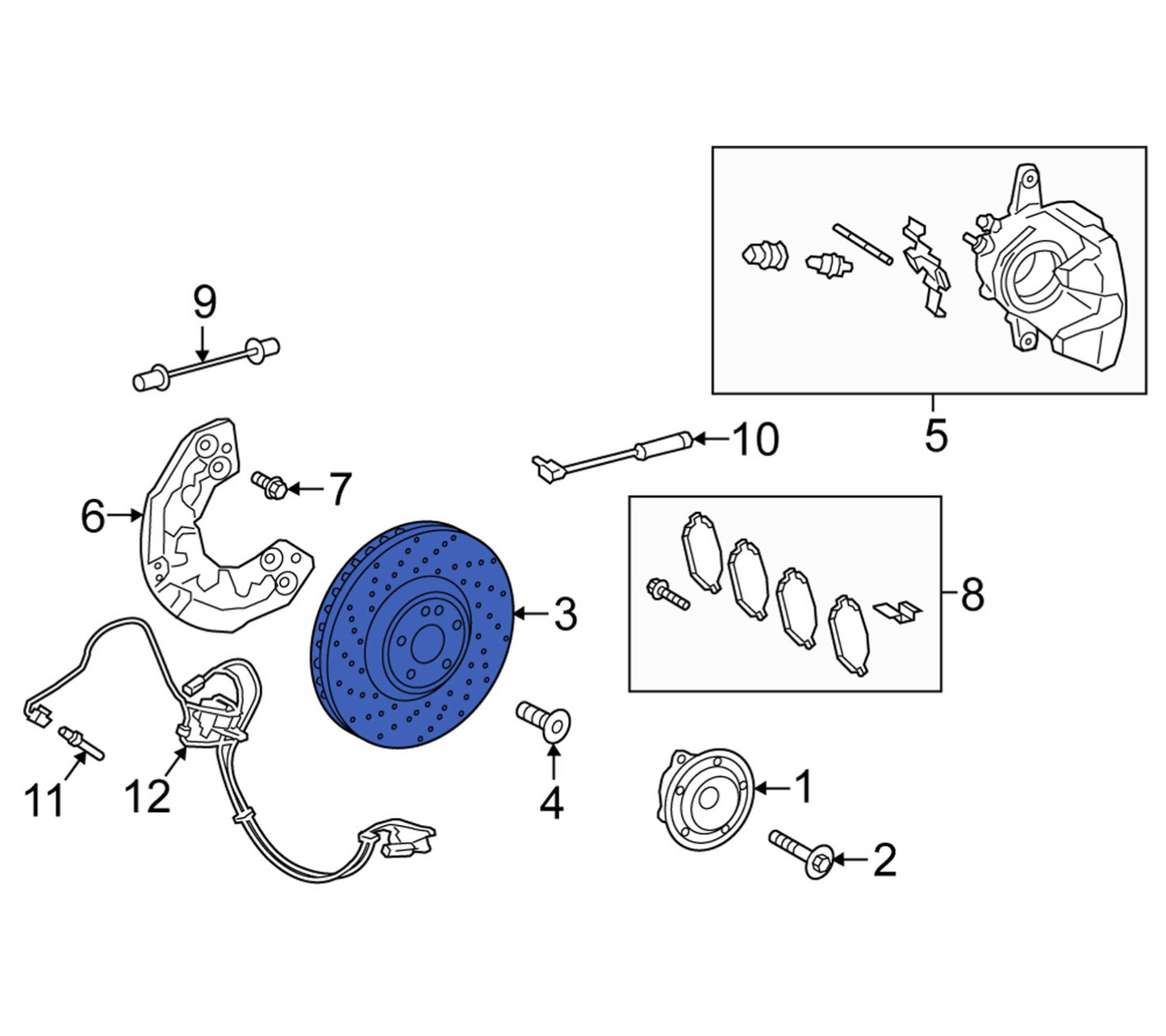 new mercedes-benz g w463 amg front brake disc a4634210500 original