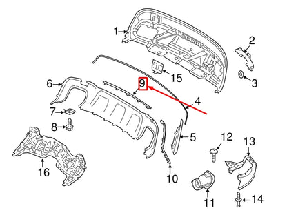 NEW MERCEDES-BENZ GLA X156 AMG REAR BUMPER LOWER MOLDING A1568856401 ORIGINAL
