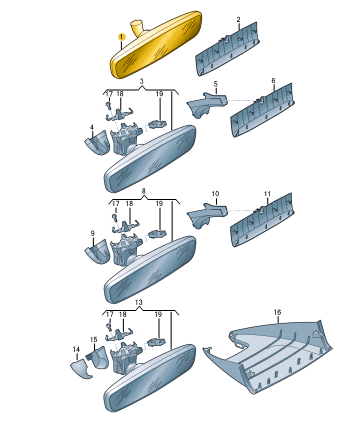 new volkswagen arteon 3h7 interior rear view mirror 3c0857511jpzi original