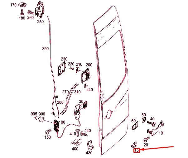 NEW MERCEDES-BENZ SPRINTER 906 REAR PANEL DOOR HANDLE COVER A9067600020 ORIGINAL