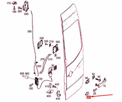 NEW MERCEDES-BENZ SPRINTER 906 REAR PANEL DOOR HANDLE COVER A9067600020 ORIGINAL