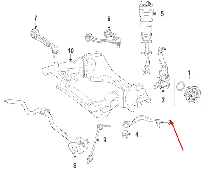 NEW MERCEDES-BENZ C W205 FRONT RIGHT LOWER CONTROL ARM A2053301805 ORIGINAL