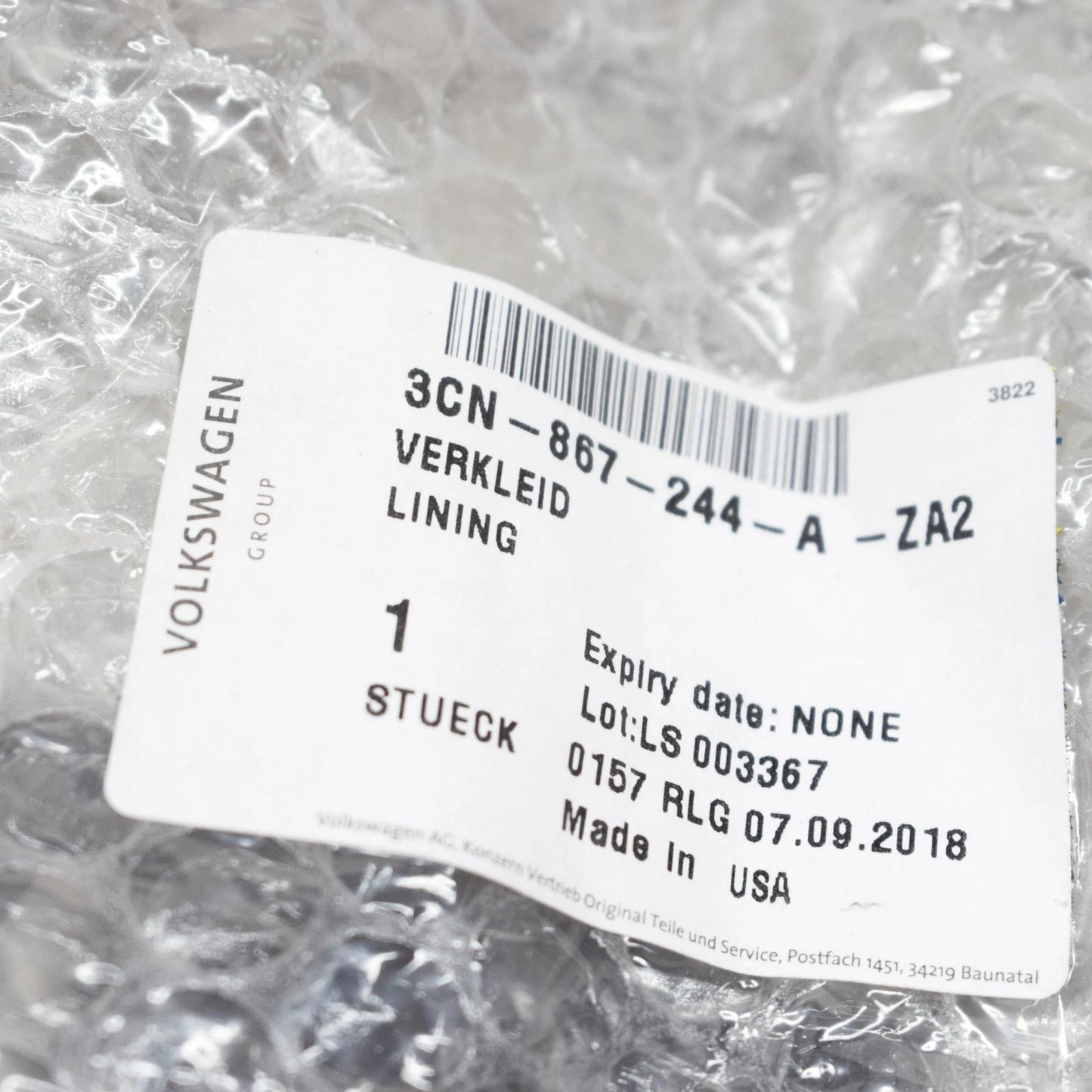 NEW VOLKSWAGEN ATLAS CA1 RIGHT SIDE UPPER B PILLAR TRIM 3CN867244AZA2