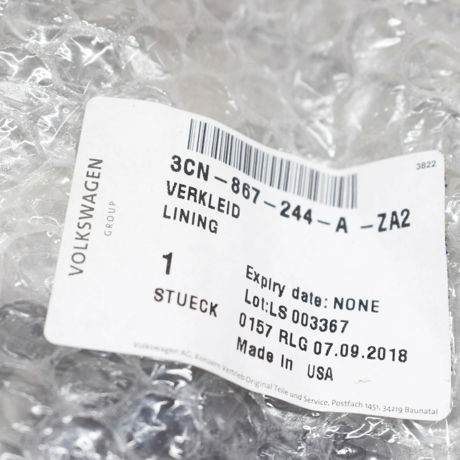 NEW VOLKSWAGEN ATLAS CA1 RIGHT SIDE UPPER B PILLAR TRIM 3CN867244AZA2