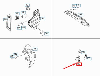 NEW MERCEDES-BENZ ML W164 REAR LICENSE PLATE LIGHT A4528200056 ORIGINAL