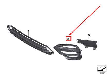 new bmw x4 g02 left grille side open with pdc 51117463831 7463831 original