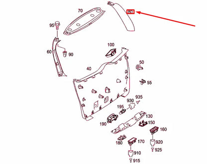 NEW MERCEDES-BENZ ML W164 REAR PANEL DOOR RIGHT TRIM A16474024709051 ORIGINAL