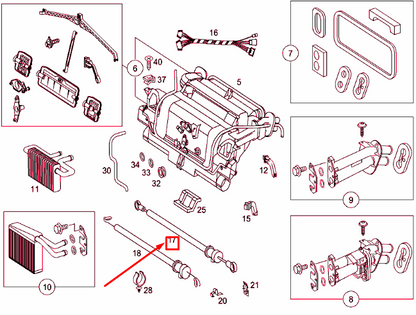 NEW MERCEDES-BENZ SPRINTER 903 HEATER DEFROSTER DOOR CABLE A9018330131 ORIGINAL