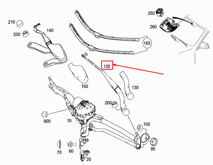 new mercedes-benz e cabrio a207 front right wiper arm rhd a2078200544 original