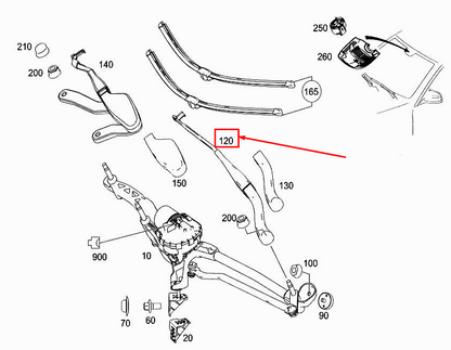 new mercedes-benz e cabrio a207 front right wiper arm rhd a2078200544 original