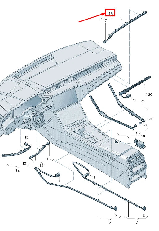 NEW AUDI A6 4A C8 LEFT FIBRE OPTIC CONDUCTOR RHD 4K2947198A