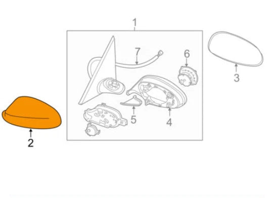 NEW BMW 1 E81 FRONT RIGHT DOOR MIRROR COVER 51167229262 ORIGINAL