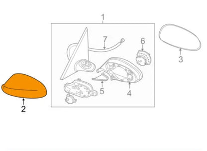 NEW BMW 1 E81 FRONT RIGHT DOOR MIRROR COVER 51167229262 ORIGINAL