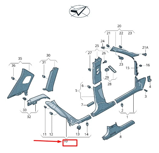 NEW AUDI RSQ3 8U REAR LEFT INTERIOR LOWER QUARTER TRIM 8U0867767A4PK ORIGINAL