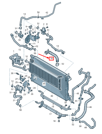 NEW AUDI Q5 FY COOLANT HOSE WITH QUICK RELEASE COUPLING 80A122055DR ORIGINAL