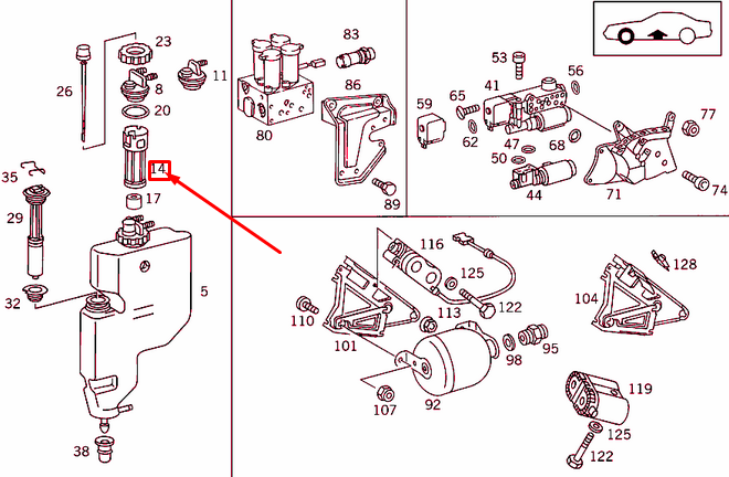 NEW MB SL R129 SUSPENSION SELF-LEVELING UNIT FILTER A1293270091 ORIGINAL