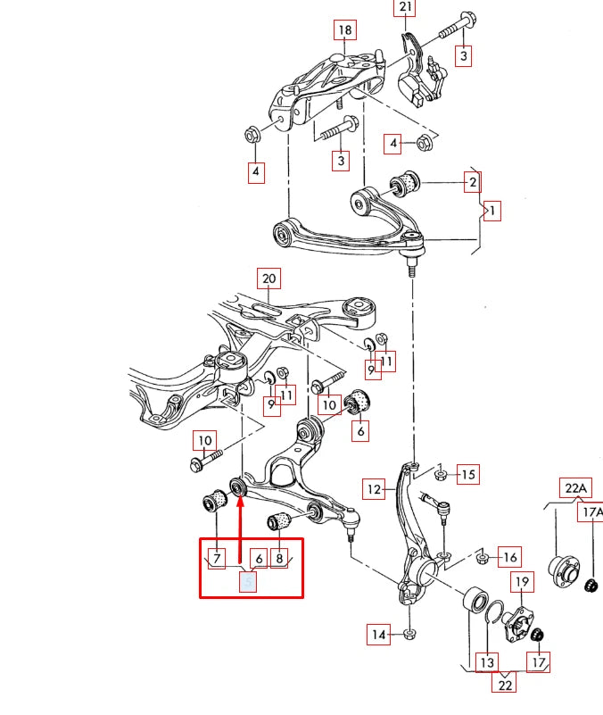 NEW AUDI Q7 4L FRONT LEFT LOWER CONTROL ARM WISHBONE 7P0407151E ORIGINAL