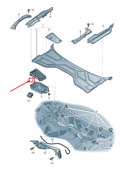 NEW AUDI A8 4H AIR FILTER HOUSING LHD 4H1819343A