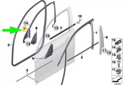NEW BMW 1 F20 FRONT RIGHT WINDOW FRAME COVER 51337241202 7241202 ORIGINAL
