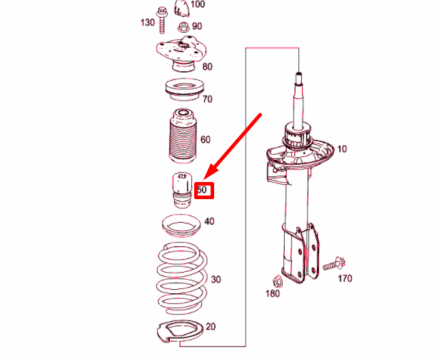 NEW MERCEDES-BENZ GLK X204 FRONT STRUT BUFFER STOP A2043211206 ORIGINAL
