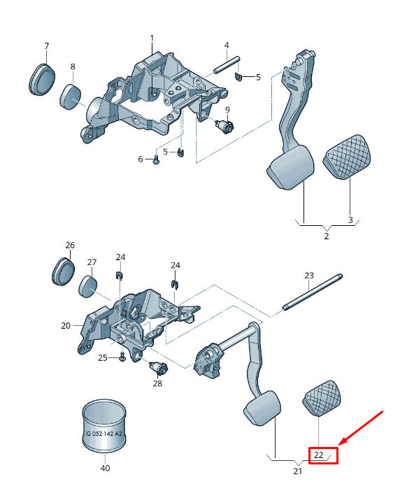 new audi a5 8t brake pedal cap 8k272317301c 8k2723173 01c original