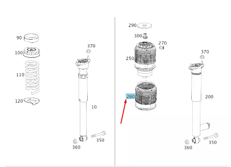 NEW MERCEDES-BENZ E W212 REAR AIR SPRING BOOT A2123270092 ORIGINAL