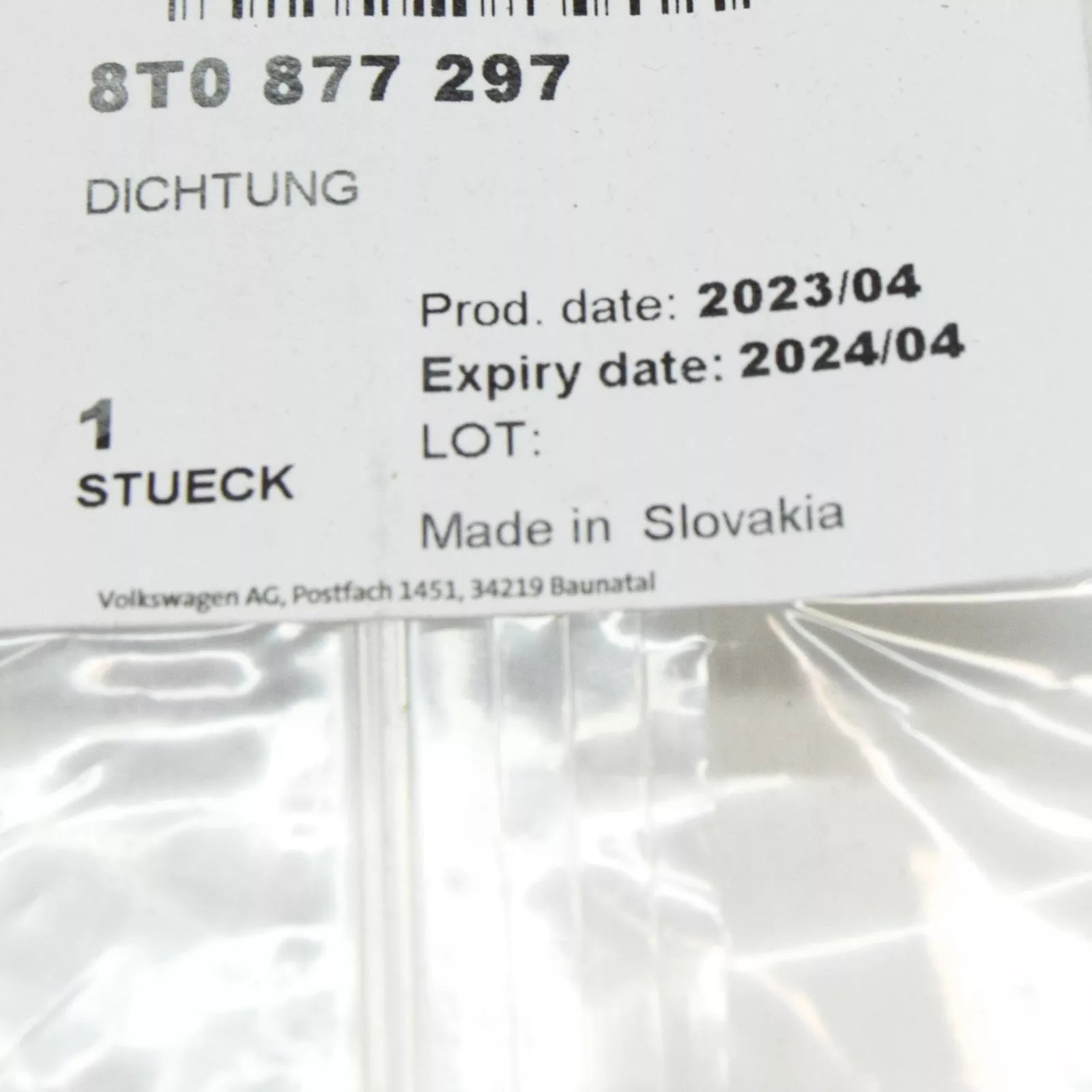 NEW AUDI A5 SPORTBACK 8T FRONT SUNROOF SEAL 8T0877297 ORIGINAL